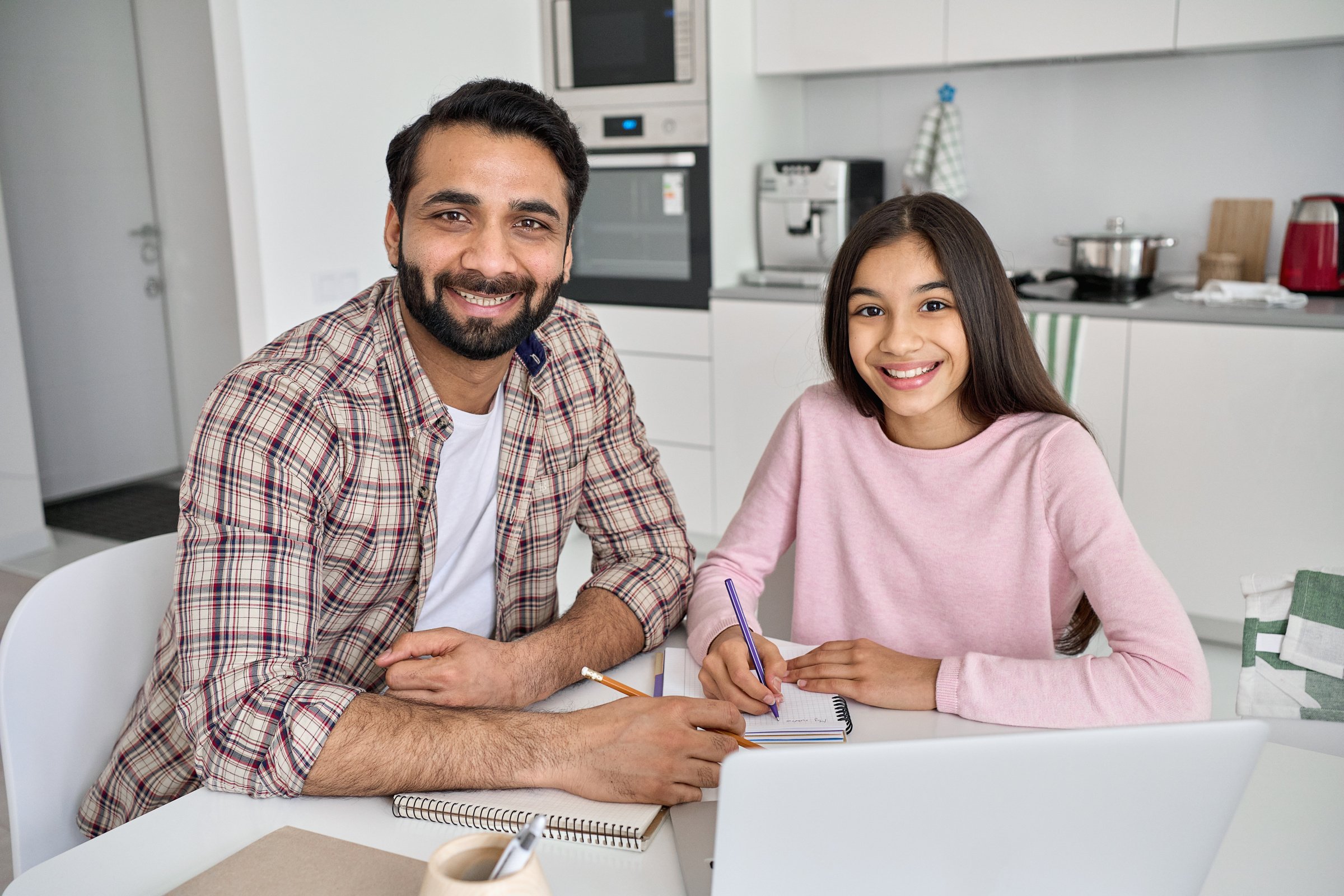 Father Helping with Homework