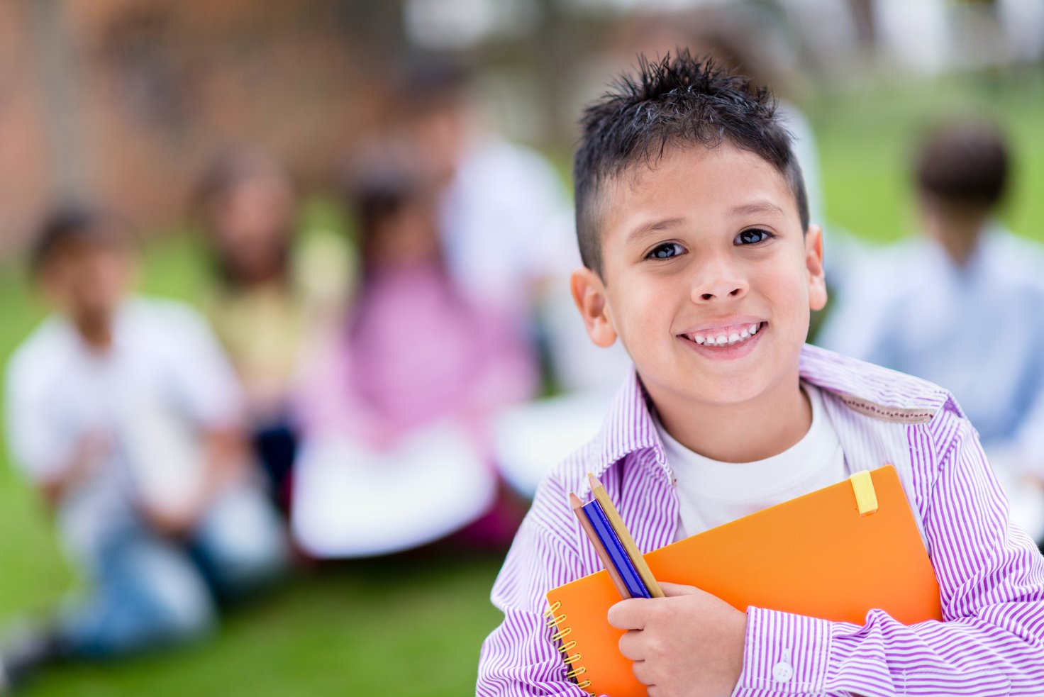 Happy school boy