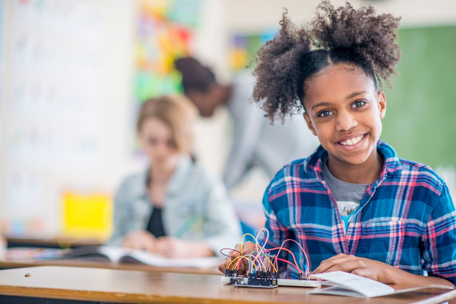 Happy Girl In Classroom